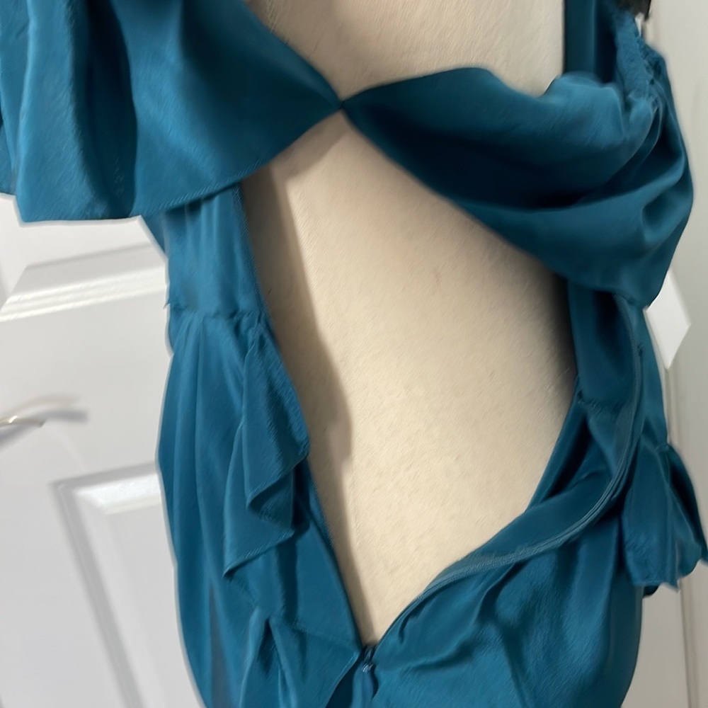 Jill Stuart Collection 100% Silk Ruffle One Shoulder Dress size 4 NWT - Picture 12 of 15